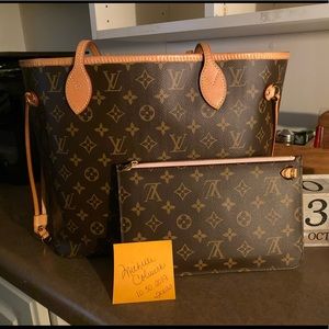 LV Neverfull MM Rose Ballerine & Pochette